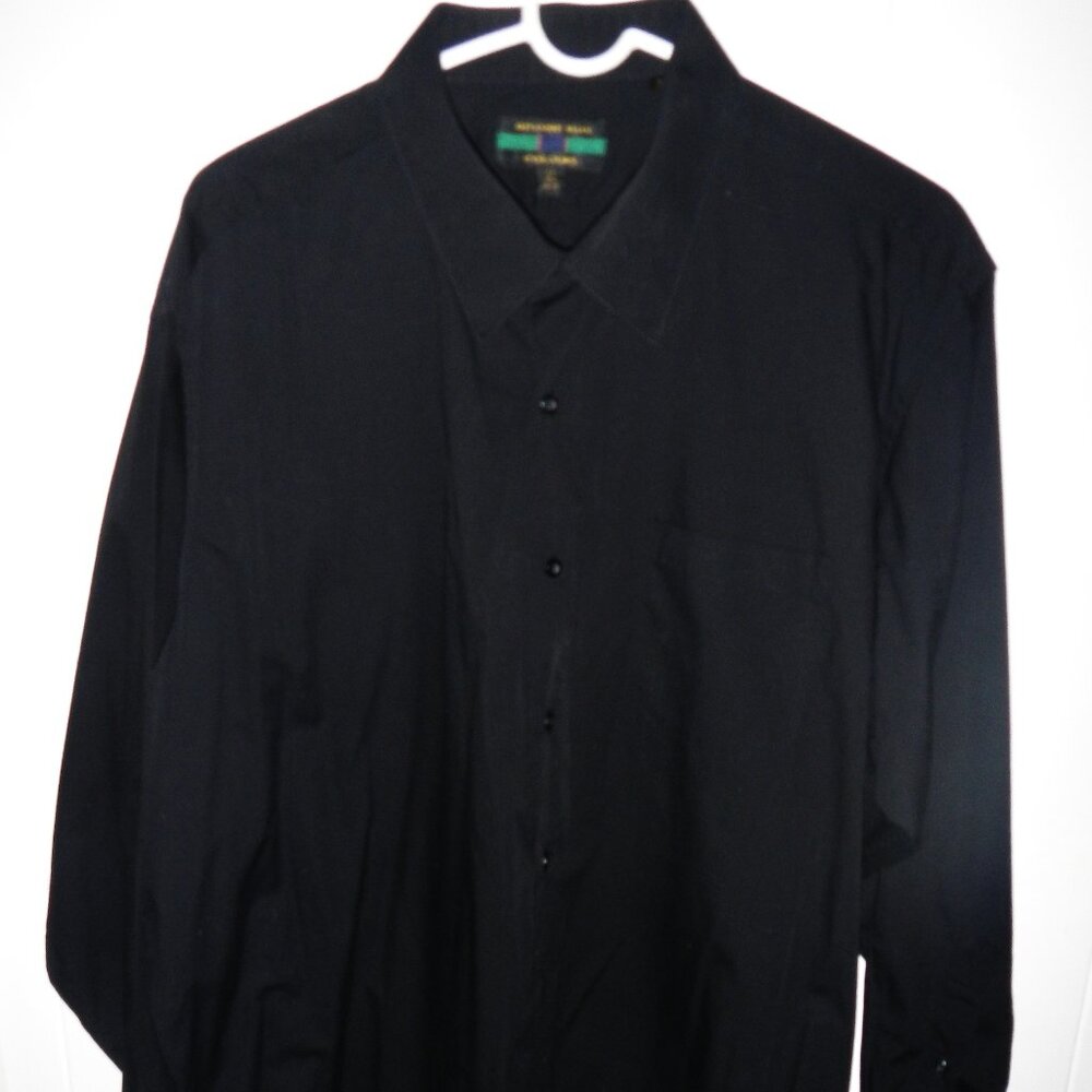 Alexander Juilian Men's Black Shirt Size-18 1/2 or 2x, Sleeves 34/35